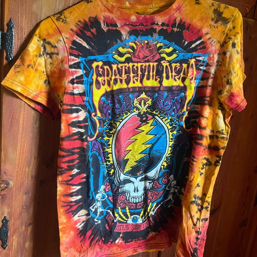 Grateful Dead Steal Your Face Hand Tie Dyed T Shirt